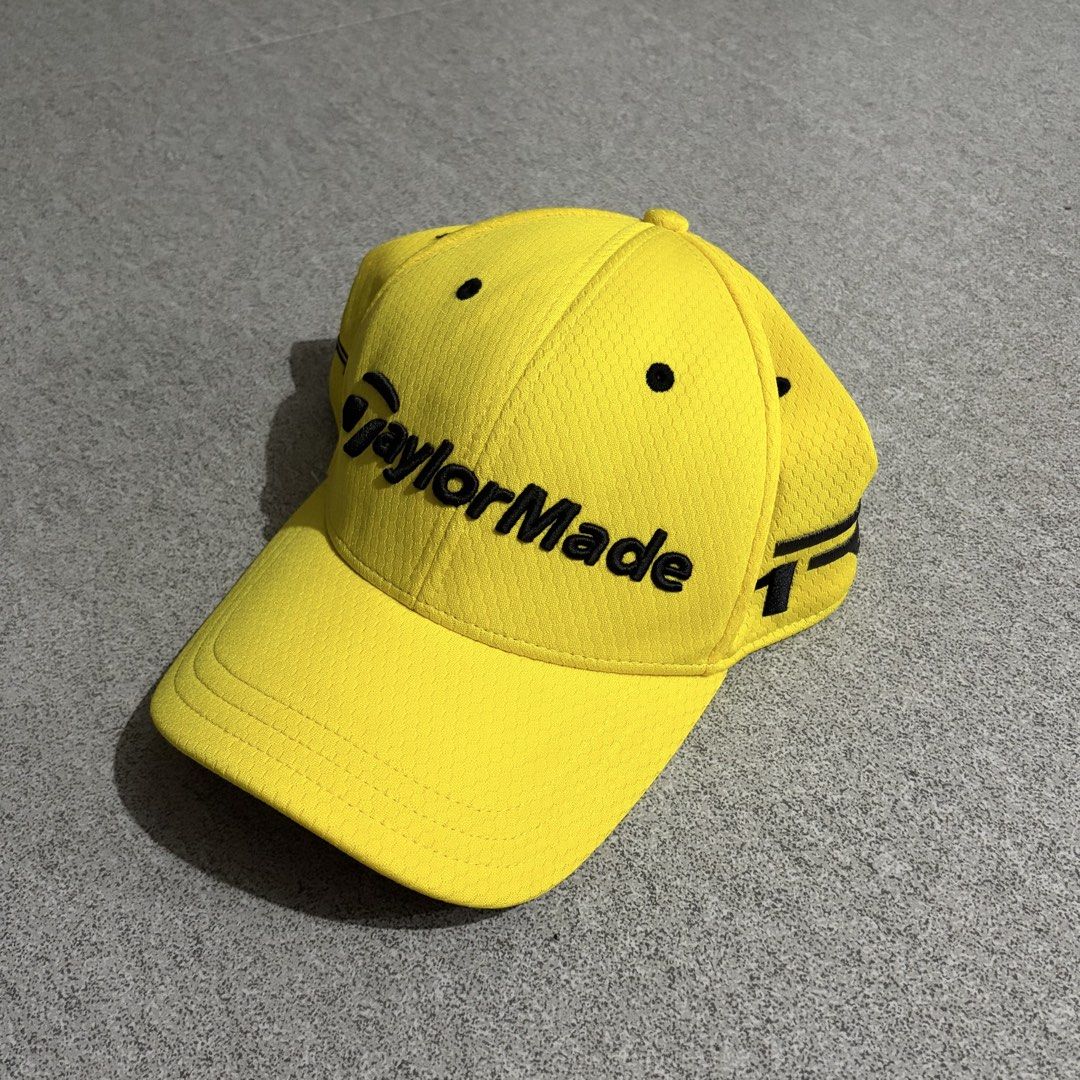 TaylorMade x Adidas Golf Cap (Category: Caps & Hats) located in Talisay. Submitted by re_sell01 (Listing ID 1470753311, Image 2). Description: Adidas TaylorMade Golf Cap Flexfit Size: L-XL Color: Yellow Excellent Condition.
