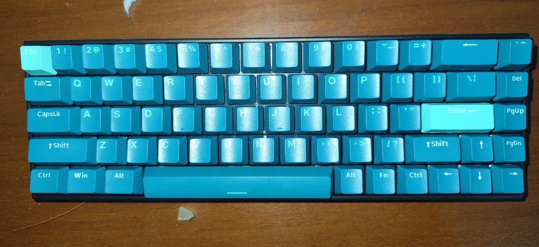 Tecware B68+ 3-Mode Wireless Mechanical Keyboard (Category: Computer Keyboard) located in Manila. Submitted by karu0 (Listing ID 1470841370, Image 2). Description: Tecware B68+ 3-Mode Wireless Mechanical Keyboard Teal & Blue custom doubleshot PBT keycaps - Layout: 65% KB - Connectivity: Bluetooth 5.0, 2.4G wireless, and removable Type-C cable - Switches: Can support 3 and 5 pin; Kailh box white clicky switches -Has Software to fine tune - Has a K