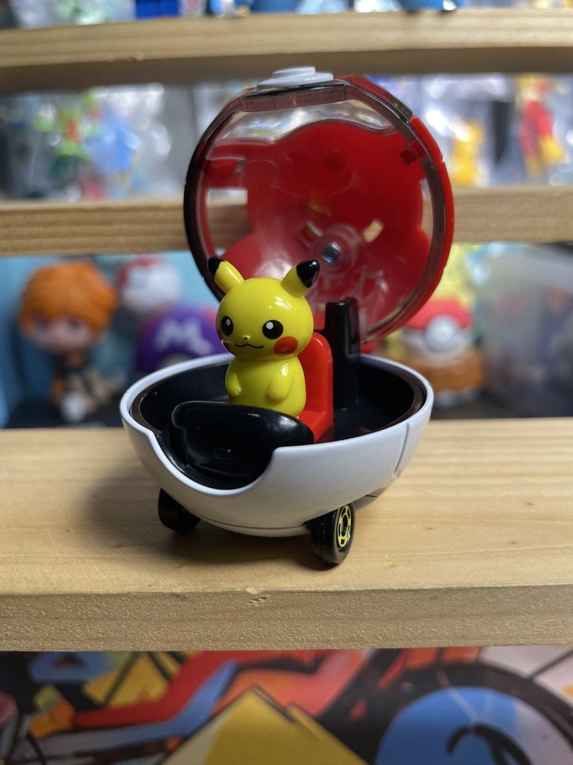 Tomica Pokémon Poké Ball Pikachu Car (Category: Vehicle & Diecast Models) located in Valenzuela. Submitted by bjtoycollections (Listing ID 1470879177, Image 1). Description: - Official Tomica x Pokémon collaboration featuring a Pokéball design - Adorable Pikachu figure seated inside the opening clear canopy roof - Rolls smoothly on three wheels for play or display - Authentic bottom stamps showing Tomica, Tomy, and Nintendo markings (Made in Viet