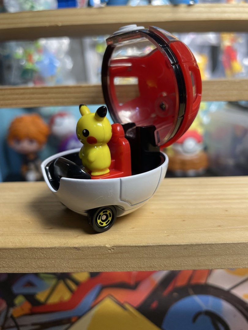 Tomica Pokémon Poké Ball Pikachu Car (Category: Vehicle & Diecast Models) located in Valenzuela. Submitted by bjtoycollections (Listing ID 1470879177, Image 2). Description: - Official Tomica x Pokémon collaboration featuring a Pokéball design - Adorable Pikachu figure seated inside the opening clear canopy roof - Rolls smoothly on three wheels for play or display - Authentic bottom stamps showing Tomica, Tomy, and Nintendo markings (Made in Viet