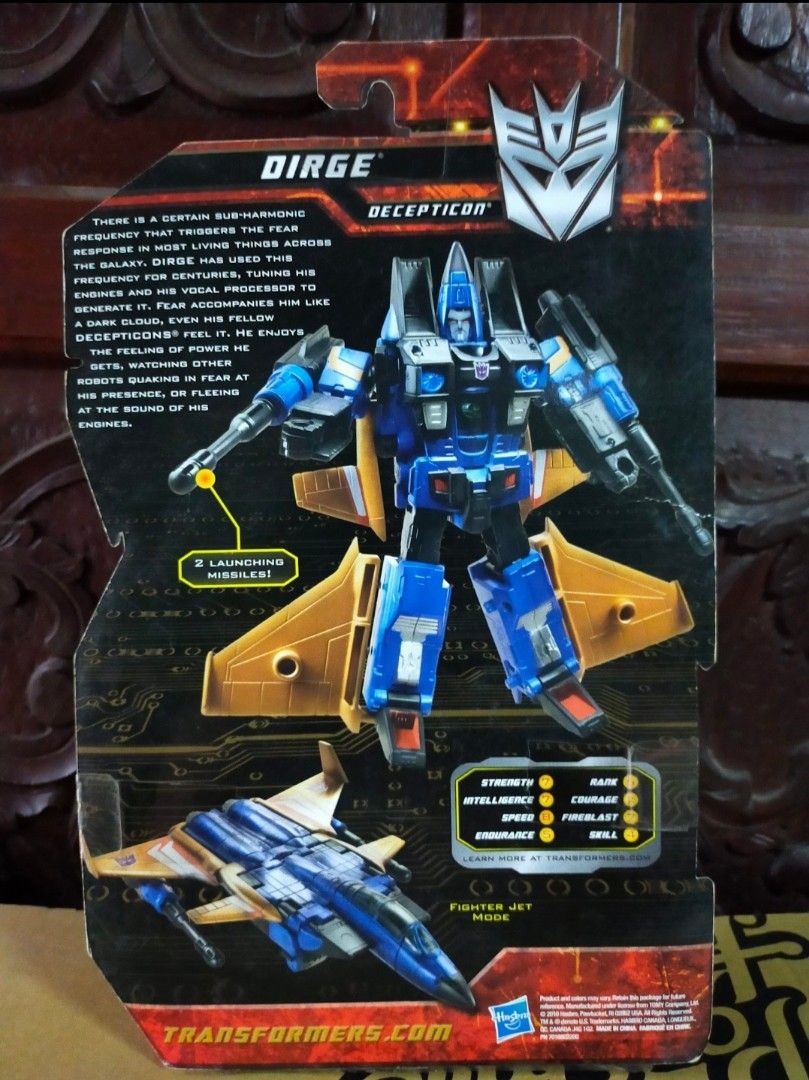 Transformers Generations Dirge Deluxe Class (Category: Action & Battle Toys) located in Manila. Submitted by sug0it0ys (Listing ID 1470772659, Image 2). Description: *Kindly read before messaging offers. Click on the ad to see full details. No Trades ❌ Pass on Low offers ❌ No Long Reservations ❌ ================= Hasbro Transformers Generations Dirge Deluxe Class *2010 release *SEALED *ISSUE: - creases ======= *Free shipping via LBC Payment Metho