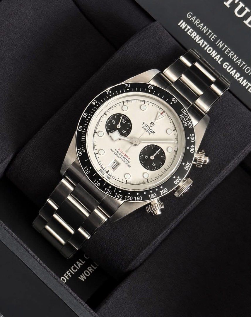 Tudor Black Bay Chrono (Category: Luxury Watches) located in Manila. Submitted by watchguyph (Listing ID 1470794656, Image 1). Description: Steal deals 262k only Tudor Black Bay Chrono White Panda 2021 Full set Condition 9.8/10 Below SRP Pm for inquiries.