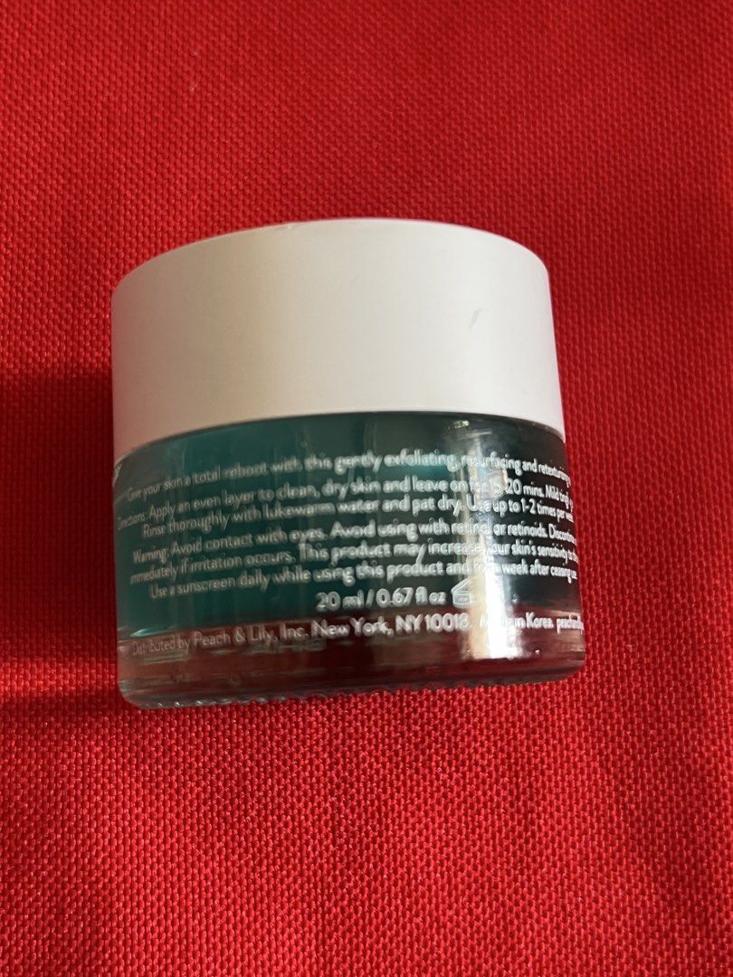 UNBOX PEACH&LILY SUPER REBOOT RESURFACING MASK (Category: Face Care) located in Manila. Submitted by luxeclassyshop (Listing ID 1470776572, Image 2). Description: UNBOX PEACH&LILY SUPER REBOOT RESURFACING MASK 20ML ORIGINAL.