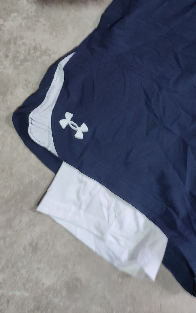 Under Armour - Elevated Woven 2-in-1 Running Short (Category: Joggers) located in Solano. Submitted by johnpaulsanmiguel (Listing ID 1470893390, Image 3). Description: Under Armour - Elevated Woven 2-in-1 Running Short Unisex Size XL Waist 34-35 Length 15 Like New No issues Ready to wear 9.9/10 Authentic With Cycling short.