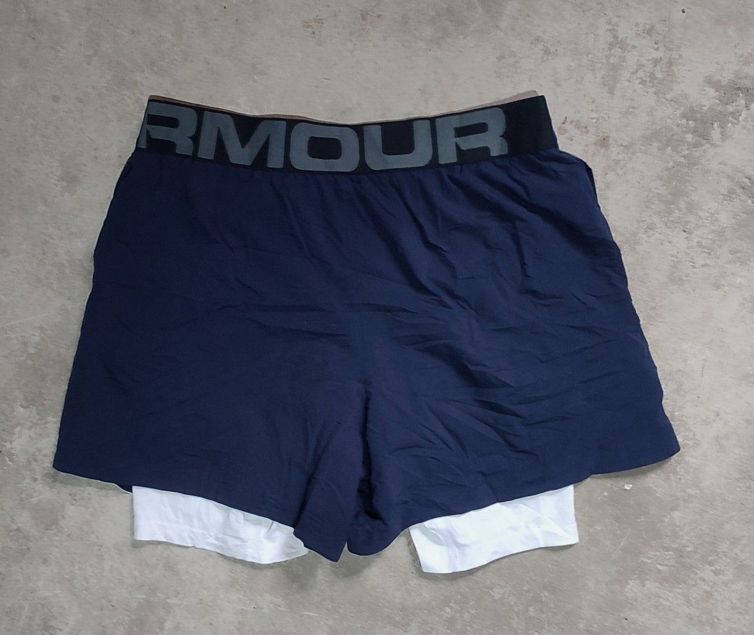 Under Armour - Elevated Woven 2-in-1 Running Short (Category: Joggers) located in Solano. Submitted by johnpaulsanmiguel (Listing ID 1470893390, Image 2). Description: Under Armour - Elevated Woven 2-in-1 Running Short Unisex Size XL Waist 34-35 Length 15 Like New No issues Ready to wear 9.9/10 Authentic With Cycling short.