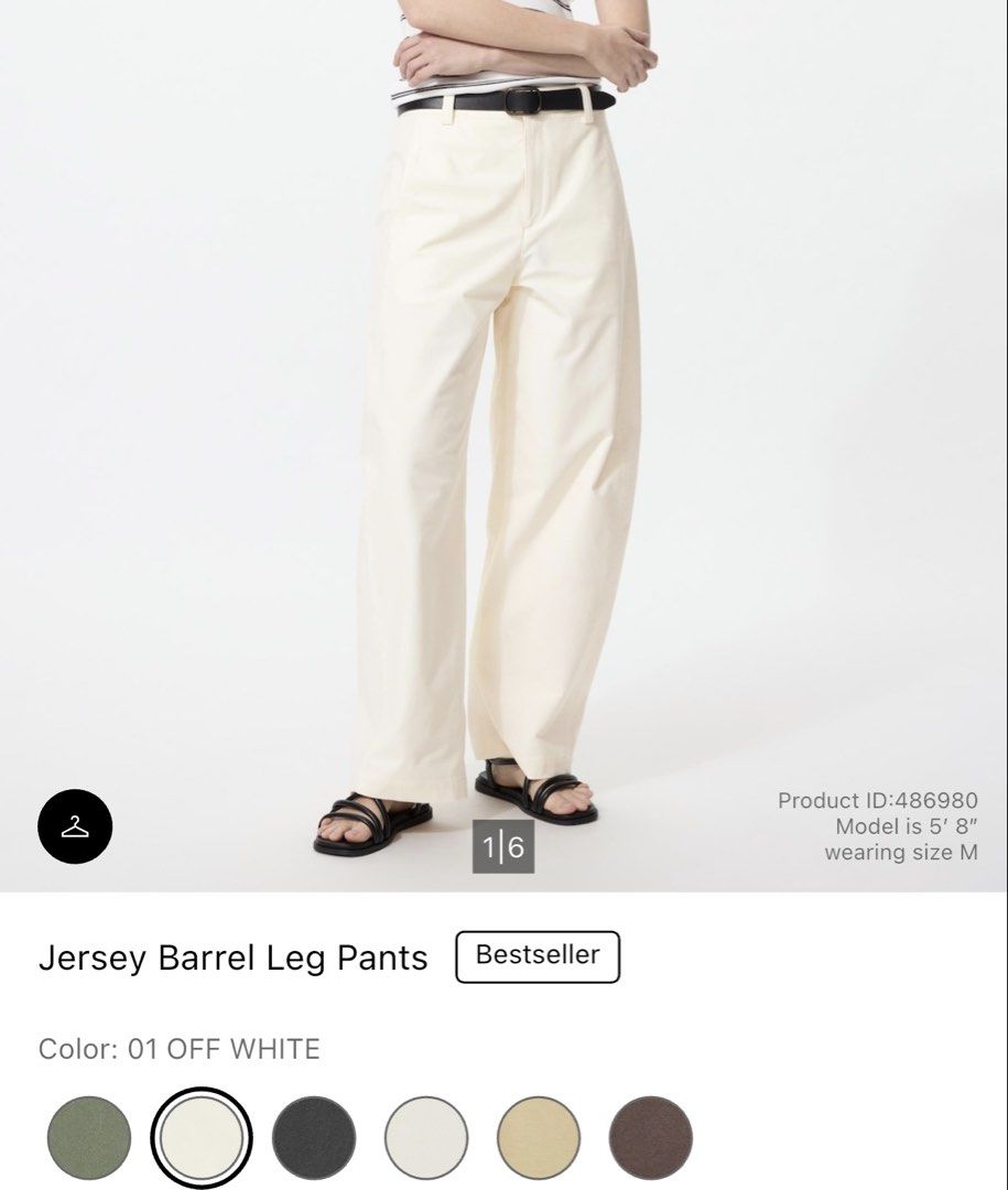 Uniqlo barrel leg pants size large (Category: Jeans) located in Manila. Submitted by secondsnuggle (Listing ID 1470807347, Image 1). Description: Used once can pass as new 30-32 waistline .