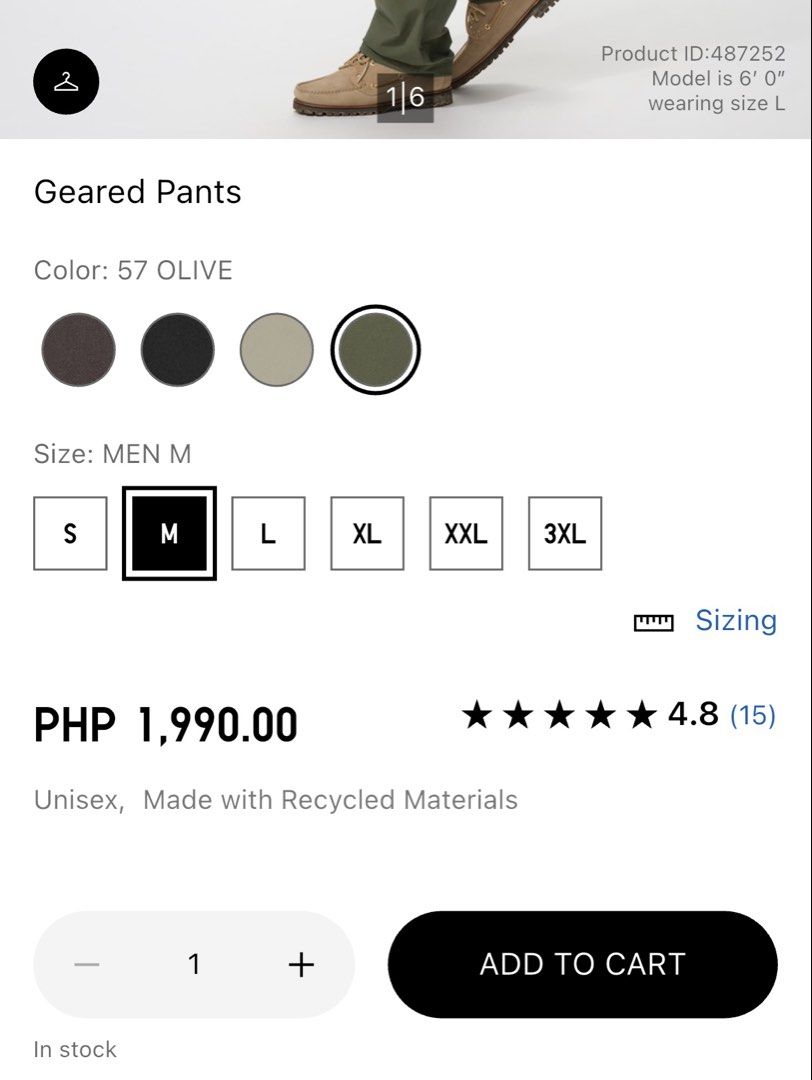 Uniqlo Geared Pants (Category: Joggers) located in Manila. Submitted by secret.racks (Listing ID 1470869776, Image 2). Description: Uniqlo Geared Pants Brandnew & Below SRP! Black - Small & Medium Dark Brown - Small & Medium Beige - Small Olive - Medium .