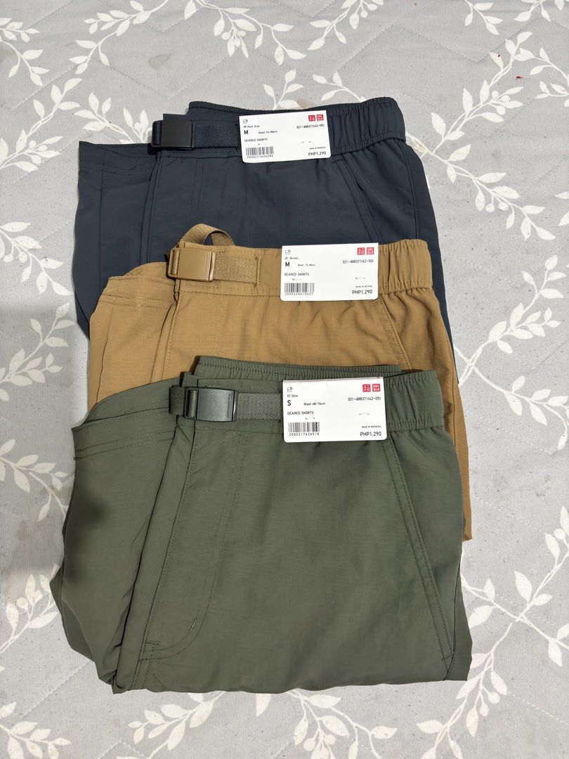 Uniqlo Geared Shorts (Category: Shorts) located in Manila. Submitted by secret.racks (Listing ID 1470870045, Image 1). Description: Uniqlo Geared Shorts Brandnew & Below SRP! Small - Olive Medium - Brown & Dark Gray .