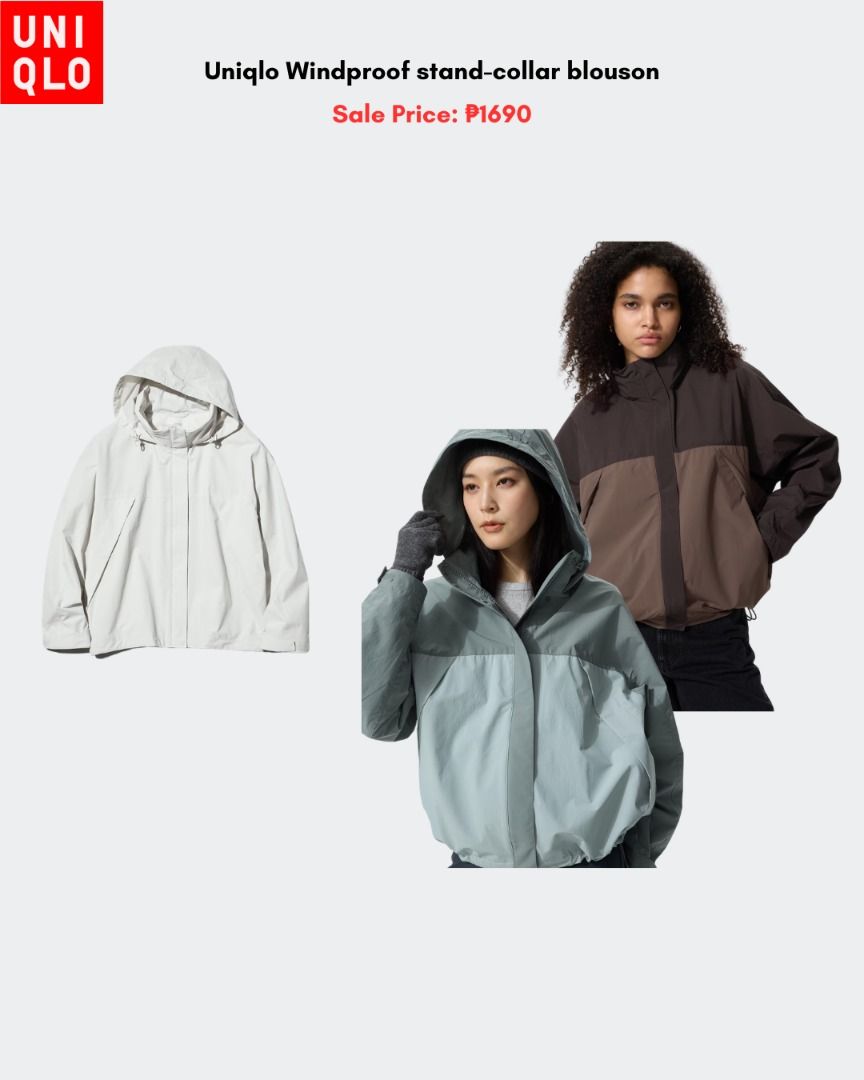 Uniqlo Windproof Stand-Collar Blouson (Category: Coats, Jackets and Outerwear) located in Quezon City. Submitted by jiya.tokio (Listing ID 1470891935, Image 1). Description: Sale Pre-order from Uniqlo Japan 🇯🇵 Uniqlo Windproof Stand-Collar Blouson ₱ 1690‼️ Reminders: ✈️ETA: Dec ❣️50% DP is required to secure your item. (Non-refundable if the item has been purchased already.) 🚫No size exchanges after purchase 📍Tandang Sora, Quezon City 💰MOP: 