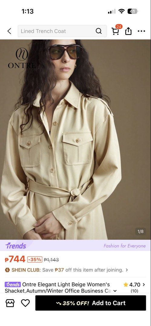 Unused Shein Coat size S (Category: Coats, Jackets and Outerwear) located in Calamba. Submitted by michi.194 (Listing ID 1470764730, Image 1). Description: Unused - washed Shein Coat Size S Rfs: too big for me very pretty Honest condition is indicated .