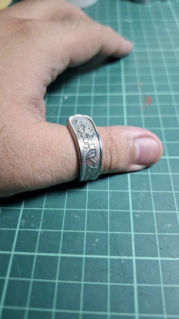 Upcycled Spoon Ring decorative Stainless Steel (Category: Rings) located in Valenzuela. Submitted by kneeko (Listing ID 1470876657, Image 2). Description: RINGS MADE FROM CUTLERY/KUBYERTOS Size (Inner Diameter) : approx. 21mm DIY rings from various types of cutlery sourced from ukays and surplus shops. Quality can vary, but will indicate flaws. Material is stainless steel. LAST PRICE POSTED! Colors of the item are not accurate to the photo due to