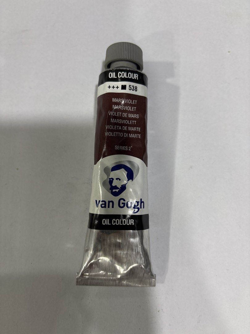 Van Gogh Oil Colour Mars Violet 538 (Category: Art & Prints) located in Mandaluyong City. Submitted by clothescarousel (Listing ID 1470877595, Image 1). Description: - Brand: Van Gogh - Color: Mars Violet (Shade 538) - Quality: Series 2 Artist Quality - Condition: Brand new, unused, and still sealed - Ideal for upgrading your art kit or painting setup.
