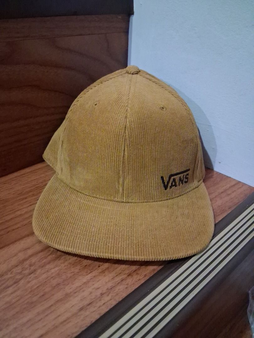 Vans Corduroy Snapback Cap Mustard Yellow (Category: Caps & Hats) located in Quezon City. Submitted by 357oclock (Listing ID 1470756740, Image 1). Description: - Brand: Vans - Color: Mustard Yellow - Material: 100% cotton corduroy shell with polyester lining - Design: Classic six-panel snapback with adjustable plastic strap - Logo: Embroidered Vans 'Off The Wall' on the front left panel - Origin: Made in Vietnam - Condition: Clean inside and out,