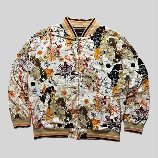 Vint4ge Y2K Artful Dodger Reversible Track Bomber Jacket (Category: Coats, Jackets and Outerwear) located in Zamboanga. Submitted by swayporgy (Listing ID 1470862857, Image 1). Description: Measurements; (inches) Width; 24’ Length; 28’ Shoulder; 22 Sleeves; 23.5.