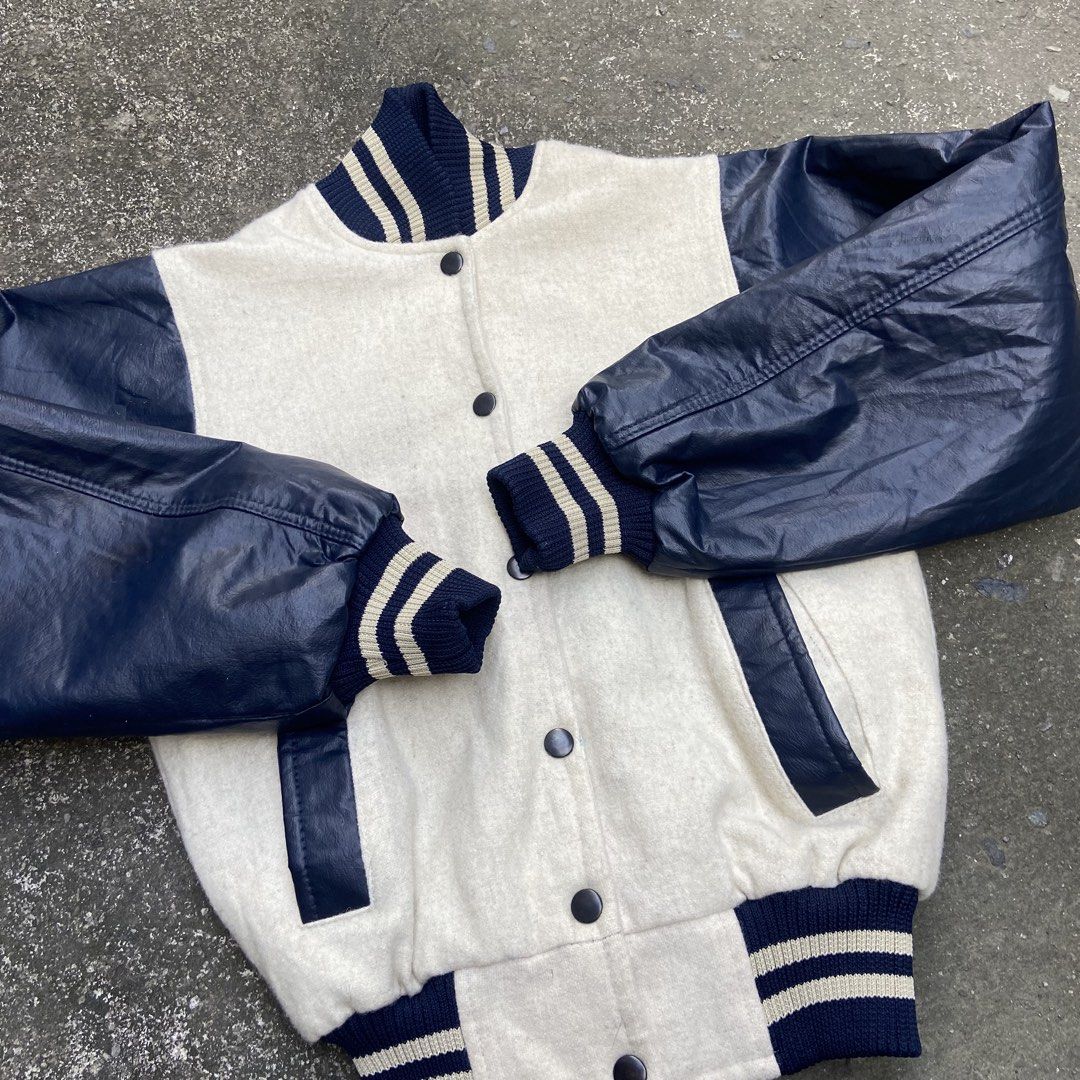 Vintage 1980’s DJ Wool & Leather Varsity Jacket (Category: Coats, Jackets and Outerwear) located in Angeles City. Submitted by eriellynngotvintage (Listing ID 1470839850, Image 3). Description: 19x22.5 Fits S-M 1980’s VARSITY JACKET!!!!. See photo for details 1900 Angeles City Pampanga.
