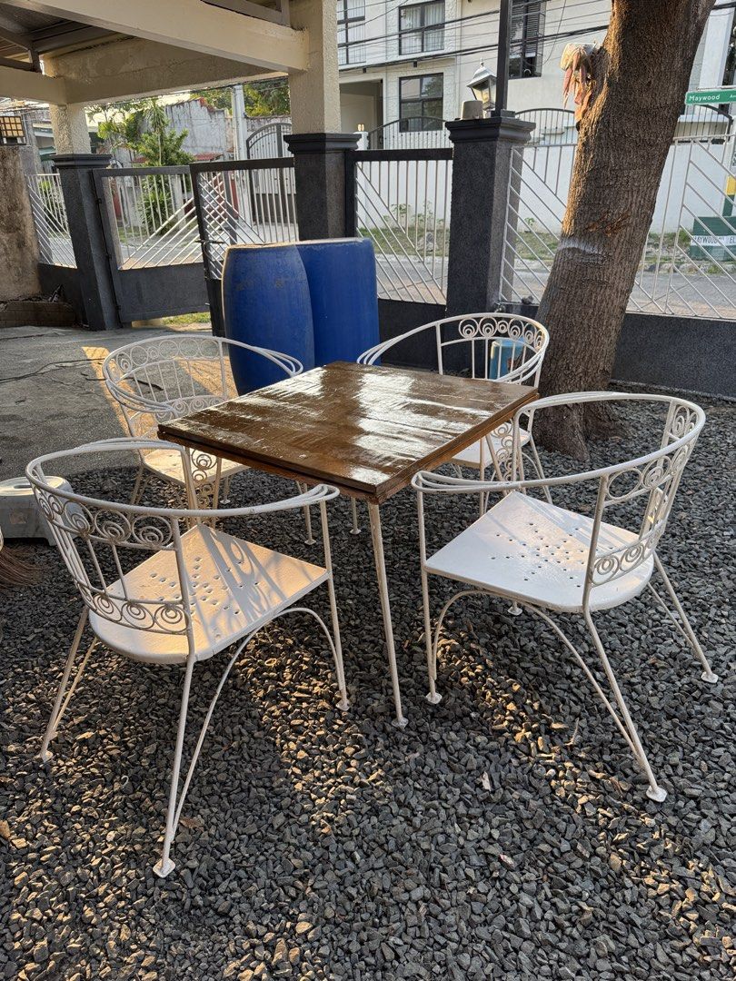 Vintage Bistro Dining Set with Table and 4 Chairs (Category: Tables & Sets) located in Paranaque City. Submitted by _heysoftie (Listing ID 1470814757, Image 2). Description: .