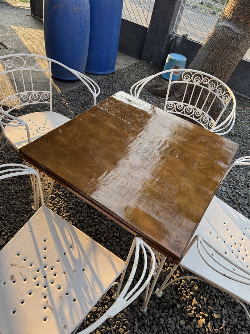 Vintage Bistro Dining Set with Table and 4 Chairs (Category: Tables & Sets) located in Paranaque City. Submitted by _heysoftie (Listing ID 1470814757, Image 3). Description: .