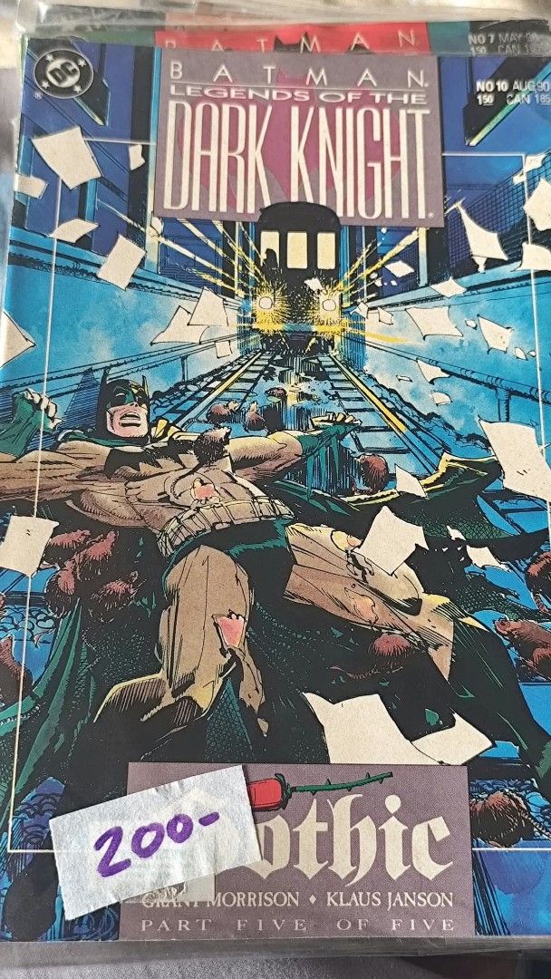 Vintage Comic Books Bundle (Category: Comics & Manga) located in Quezon City. Submitted by melizaak (Listing ID 1470829028, Image 1). Description: - Lot of 5 vintage DC comic books in protective plastic sleeves - Batman Legends of the Dark Knight #9 & #10 (Gothic storyline by Grant Morrison and Klaus Jansson) - Superman #56 and historic #75 - Action Comics #666 - Features authentic hand-written price tags on each cover.