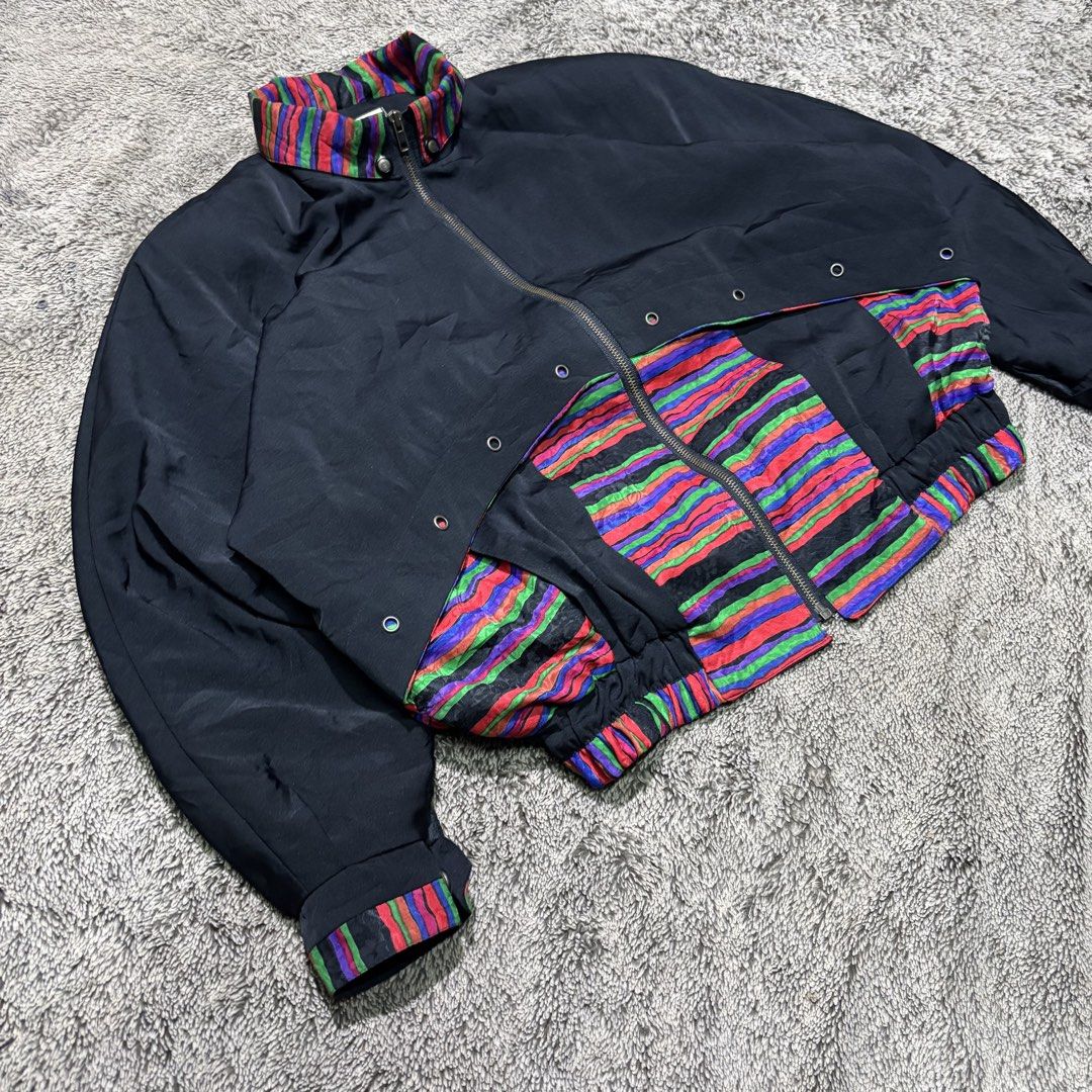 Vintage Crazy Candy Windbreaker (Category: Coats, Jackets and Outerwear) located in La Trinidad. Submitted by lygin (Listing ID 1470825440, Image 3). Description: Price : 100 Pesos Brand : N/A Type : Vintage Crazy Candy Windbreaker Size: Medium Width : 25” Length : 25” Condition : Excellent Color rate : 10/10 PS : One of the best uncommon design for a retro piece - Color May Vary Due To Lightings.