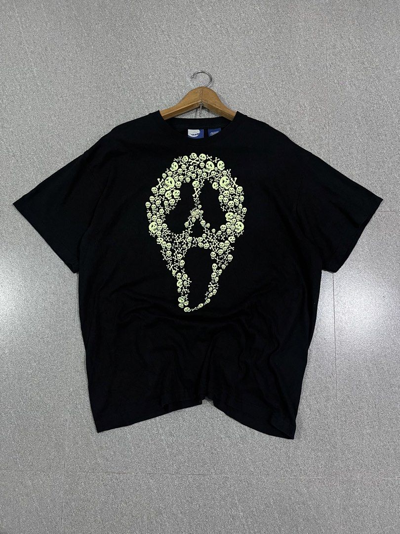 Vintage Glow in the Dark Ghostface Scream Crossbone (Category: Tshirts & Polo Shirts ) located in Daet. Submitted by jamescaldito (Listing ID 1470838481, Image 1). Description: - Good Condition - hairlines/crack print - Glow in the dark - No side seam - 24 width - 29 length .