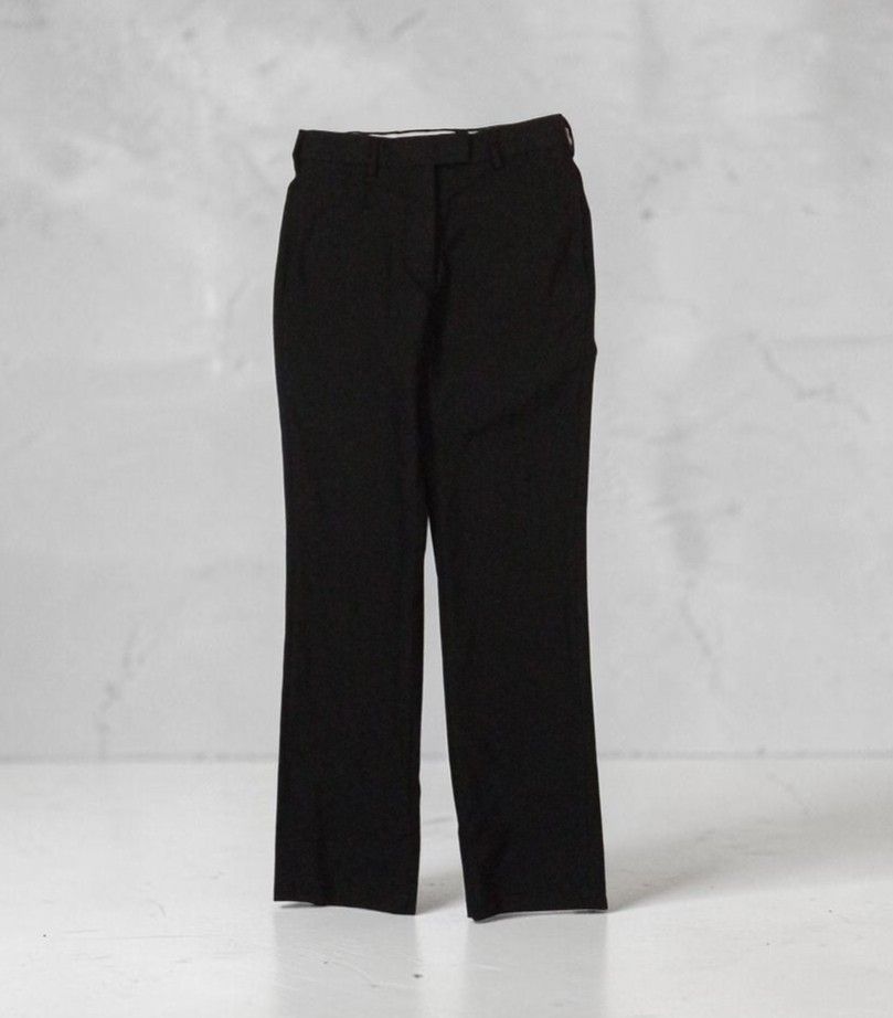 Vintage Helmut Lang Wool Trouser (Category: Other Bottoms) located in Manila. Submitted by grmnts_frmthe_slmz (Listing ID 1470843780, Image 1). Description: Simple black trousers. Tailored cut with belt loops. Zipper pull stamped with Elite. Standard straight leg style, easy to match with any top for work or casual outings. Fabric is clean and solid black. HELMUT LANG BY ALEXANDER MCQUEEN WOOL TROUSER Sizes: Small to Medium (38) Dimes: 13 inches,