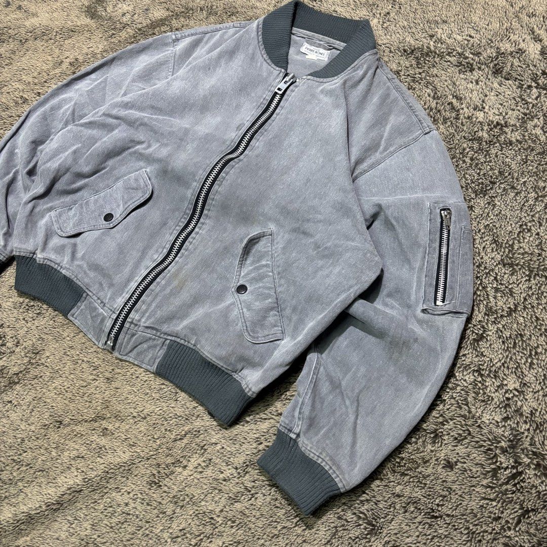 Vintage MA-1 Denim Bomber Jacket (Category: Coats, Jackets and Outerwear) located in La Trinidad. Submitted by lygin (Listing ID 1470825000, Image 2). Description: Price : 80 Pesos Brand : Pierre Bonee Type : Vintage MA-1 Denim Bomber Jacket Size: Medium-Large Width : 24” Length : 24” Condition : Excellent Slightly Used Color rate : 10/10 PS : Big Metal Zips which is rare for bomber jacket release. - Color May Vary Due To Lightings.