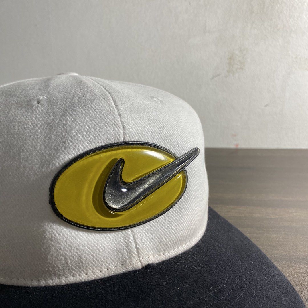 Vintage Nike Oval Bubble Logo Cap (Category: Caps & Hats) located in Manila. Submitted by curatedvg. (Listing ID 1470847816, Image 2). Description: Vintage Nike Oval Bubble Logo Cap Adult Fitting Velcro (with swoosh engraved) Free Size Flaws: sweat stains & signs of wear Color Rate: 9/10 (white) Condition: WELL USED COLOR MAY VARY DUE TO LIGHTING! Helping a friend❗️.