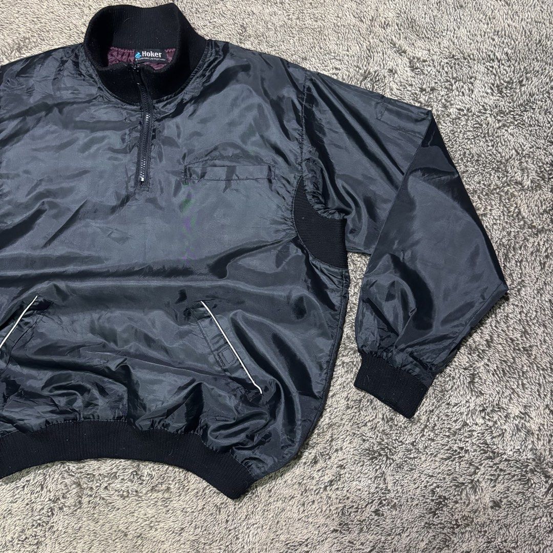 Vintage Quarterzip Windbreaker (Category: Coats, Jackets and Outerwear) located in La Trinidad. Submitted by lygin (Listing ID 1470822582, Image 3). Description: Price : 80 Pesos Brand : Hoker Type : Vintage Quarterzip Windbreaker Size: Medium-Large Width : 23” Length : 27” Condition : Excellent Color rate : 10/10 PS : High Quality Fabric with uncommon style for a windbreaker 🫶🏻 - Color May Vary Due To Lightings.