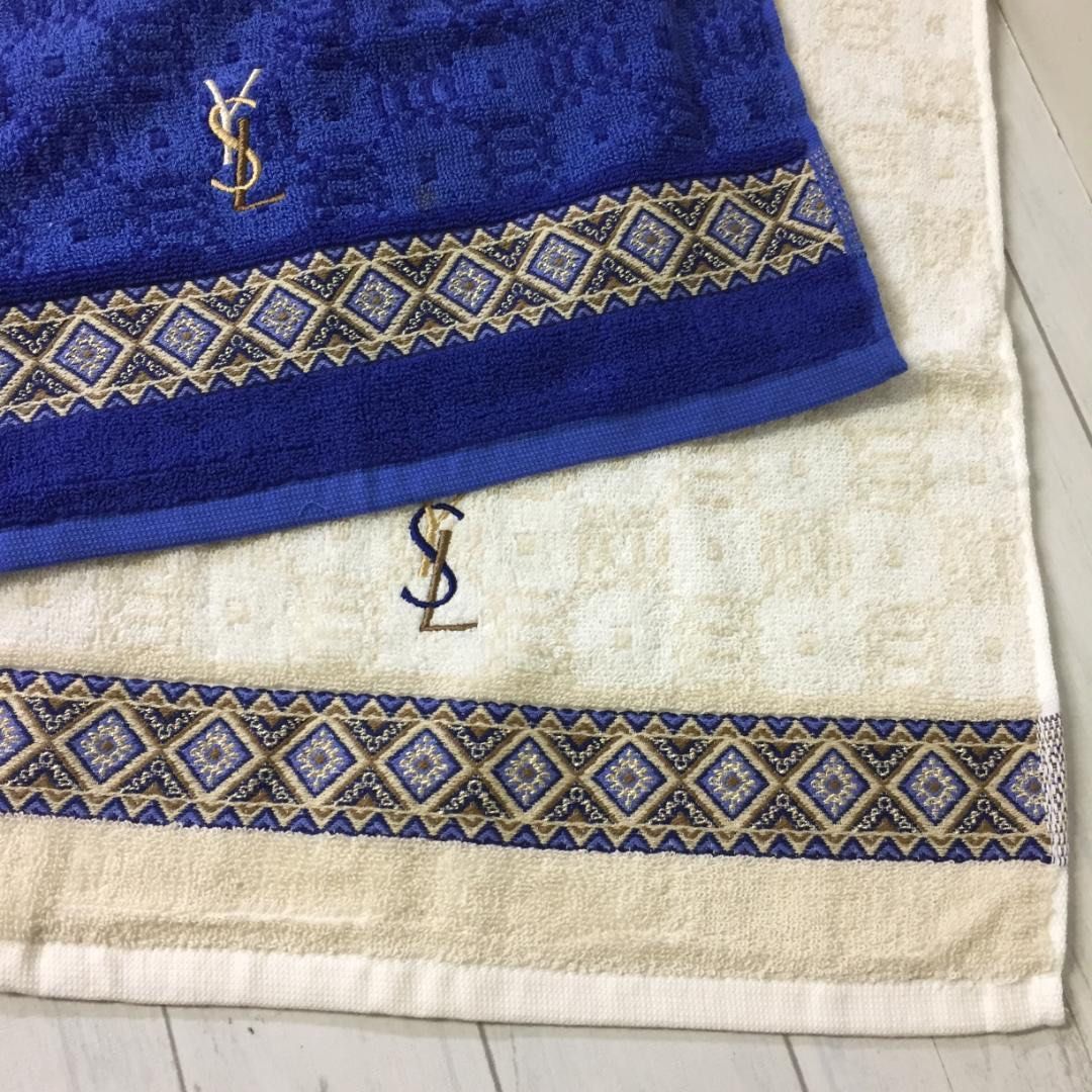 Vintage YSL Hand Towel (Category: Undergarments & Loungewear) located in Floridablanca. Submitted by simplylei (Listing ID 1470902832, Image 2). Description: Vintage YSL from Japan (Authentic) with box Set in Royal Blue and Ivory Color.