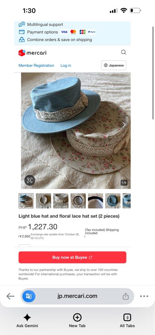 Vintage-style Shabby Chic boater hat (Category: Hats & Beanies) located in Davao. Submitted by favoritepreloved (Listing ID 1470910490, Image 2). Description: .