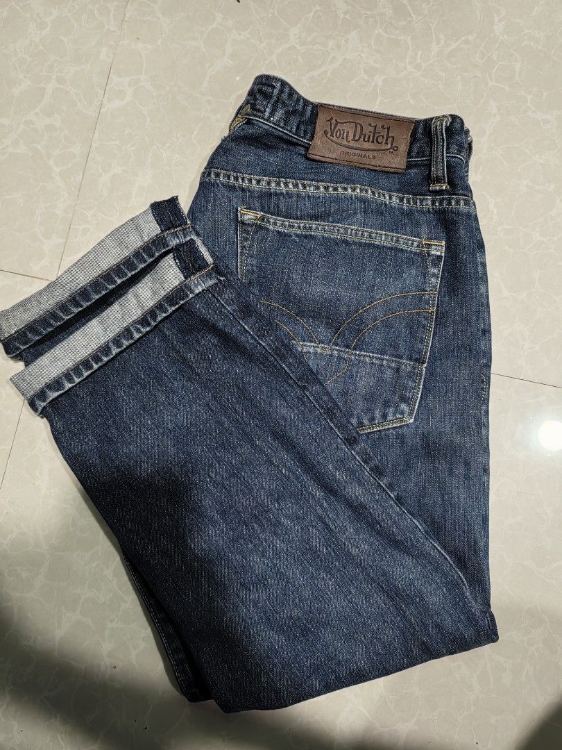 Von Dutch jeans (Category: Jeans) located in Samal. Submitted by rj_thrift (Listing ID 1470869349, Image 1). Description: Size 36x37 No issue Crispy condi Excellent Vintage.