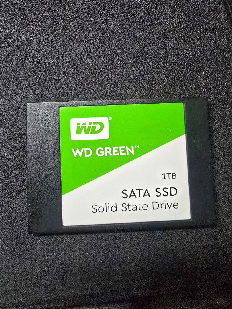 Western Digital Green 1TB SATA SSD (Category: Hard Disks & Thumbdrives) located in Manila. Submitted by ryoooo. (Listing ID 1470926749, Image 1). Description: - Brand/Model: Western Digital Green 1TB SATA 2.5-inch SSD (WDS100T2G0A-00JH30) - Health Status: 98% health, verified via CrystalDiskInfo.
