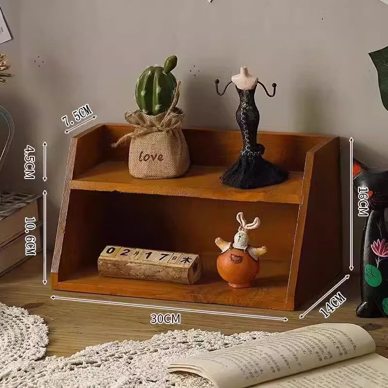 Wooden Desktop Storage Rack 2-Tier Shelf Organizer (Category: Shelves, Cabinets & Racks) located in Caloocan City. Submitted by dr3ideguzman (Listing ID 1470799570, Image 3). Description: - Brand New - Made of wood - Dimensions: 30cm(L) x 16cm(H) x 14cm(W) Loc: South Caloocan City Mod: Lalamove (Buyer will shoulder the shipping fee) Mop: GCash.