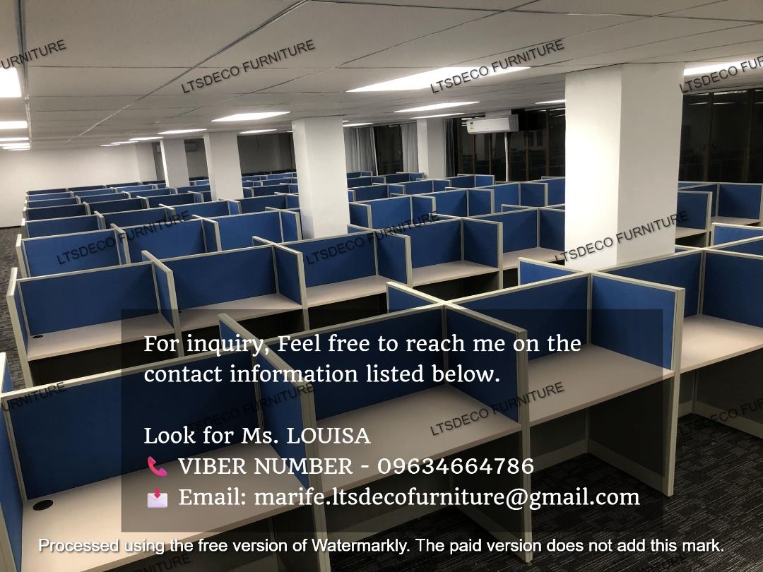 workstation tables customized office partition furnitures (Category: Office Furniture & Fixtures) located in Caloocan City. Submitted by cheska.ltsdeco (Listing ID 1470823731, Image 1). Description: 👉Are you looking for WORKSTATION, MODULAR CUBICLES OFFICE PARTITION, and OFFICE FURNITURE SUPPLIER? LTSDECO Furniture, is direct supplier, manufacturer, and trusted provider of high quality, affordable and durable modular office divider partition, ho