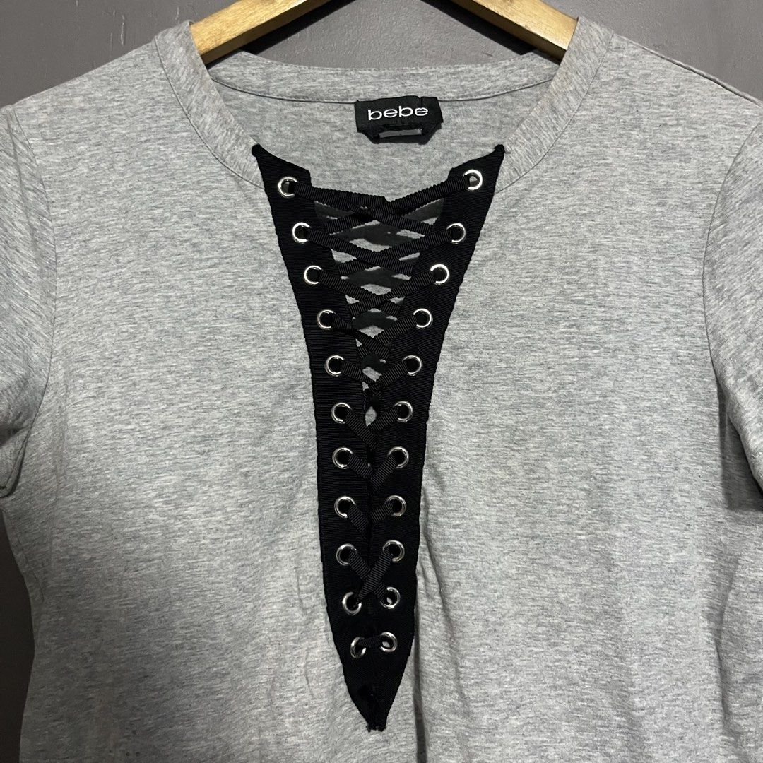 Y2K BEBE black lace up front (Category: Shirts) located in Calauan. Submitted by randomthrift.womens (Listing ID 1470803106, Image 2). Description: .