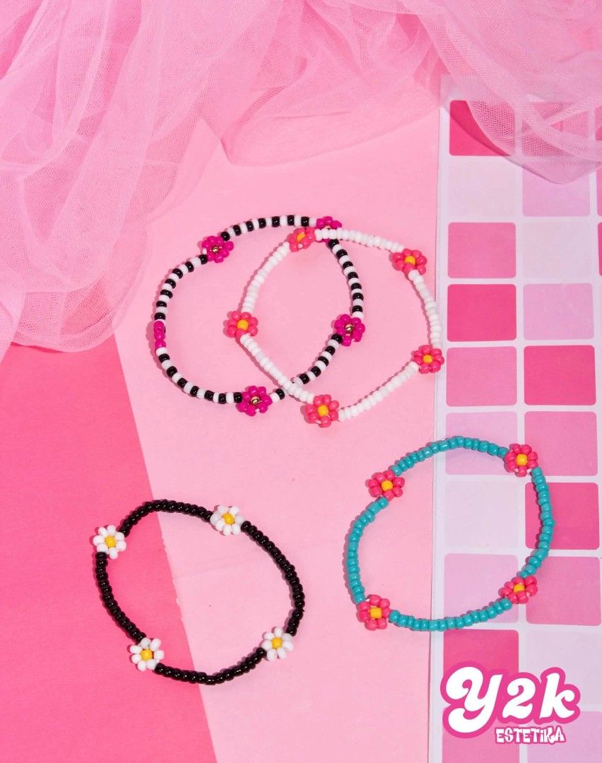 Y2K Daisy Flower Beads Bracelet (Open for Customize) (Category: Bracelets) located in Manila. Submitted by y2kestetika.official (Listing ID 1470810406, Image 3). Description: Y2K Heart Pink Beads with Real Freshwater Pearl Necklace (Same Day Delivery) for ₱250 only • Open for Customize • We accept Bulk Orders for Giveaways, Souvenirs and etc. • Same day delivery available within Metro Manila via Lalamove/Grab • LBC shipment for provinces area • T