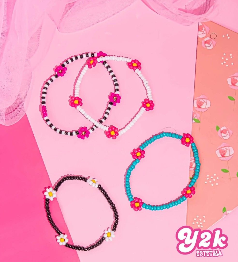 Y2K Daisy Flower Beads Bracelet (Open for Customize) (Category: Bracelets) located in Manila. Submitted by y2kestetika.official (Listing ID 1470810406, Image 1). Description: Y2K Heart Pink Beads with Real Freshwater Pearl Necklace (Same Day Delivery) for ₱250 only • Open for Customize • We accept Bulk Orders for Giveaways, Souvenirs and etc. • Same day delivery available within Metro Manila via Lalamove/Grab • LBC shipment for provinces area • T