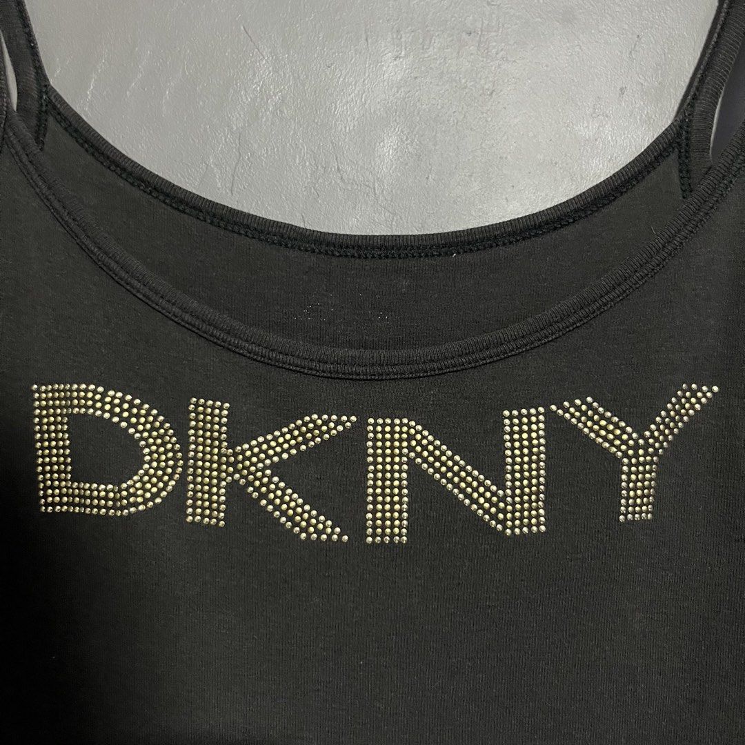 Y2K DKNY Fully Rhinestone Logo Tank Top (Category: Sleeveless) located in Calauan. Submitted by randomthrift.womens (Listing ID 1470803670, Image 3). Description: .
