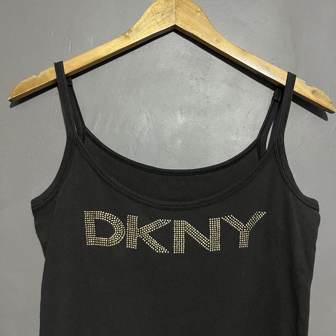 Y2K DKNY Fully Rhinestone Logo Tank Top (Category: Sleeveless) located in Calauan. Submitted by randomthrift.womens (Listing ID 1470803670, Image 2). Description: .
