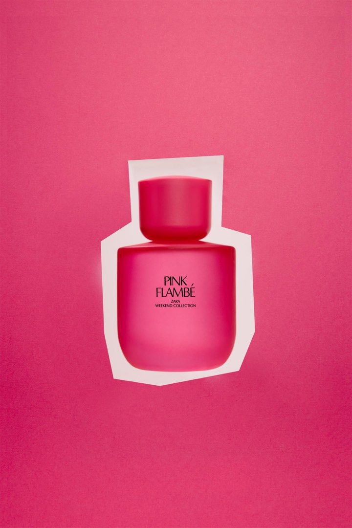 Zara Pink Flambé (Category: Fragrance & Deodorants) located in Cagayan de Oro. Submitted by booksnclothes (Listing ID 1470769132, Image 1). Description: - Brand: Zara (Weekend Collection) - Fragrance: Pink Flambé - Scent Profile: Sweet and floral - Key Notes: Orchid, tangerine, and praline - Bottle: Bright pink matte finish with matching cap - Best for: Daily wear RFS: received as a gift, tried a few times and not for me Retails for 1145.