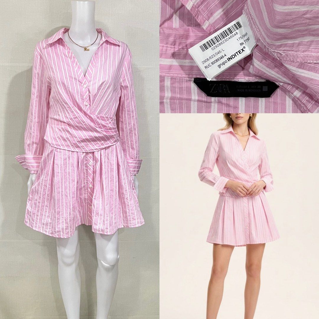 Zara Pink Stripe Dress (Category: Dresses) located in Cebu City. Submitted by kei.flmn (Listing ID 1470931082, Image 1). Description: 📌PLEASE READ BEFORE MAKING AN OFFER Excellent Condition (No issues) Size:Fits Medium (M) - [x] Flat Lay Measurements (in inches): - [x] Bust: 40” | Waist: 32” - [x] Length Reference: Mannequin Height : 5’4” (First-come, first-served basis) Due to an increased number of joy reservers and fake buyers, offers will on