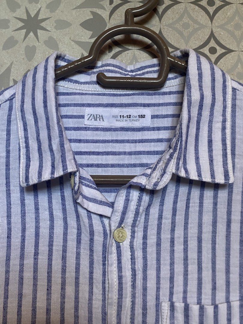 Zara Striped Long Sleeve Button-Up Shirt (Category: Longsleeves) located in Tagbilaran City. Submitted by rianena (Listing ID 1470772599, Image 2). Description: fits until M.