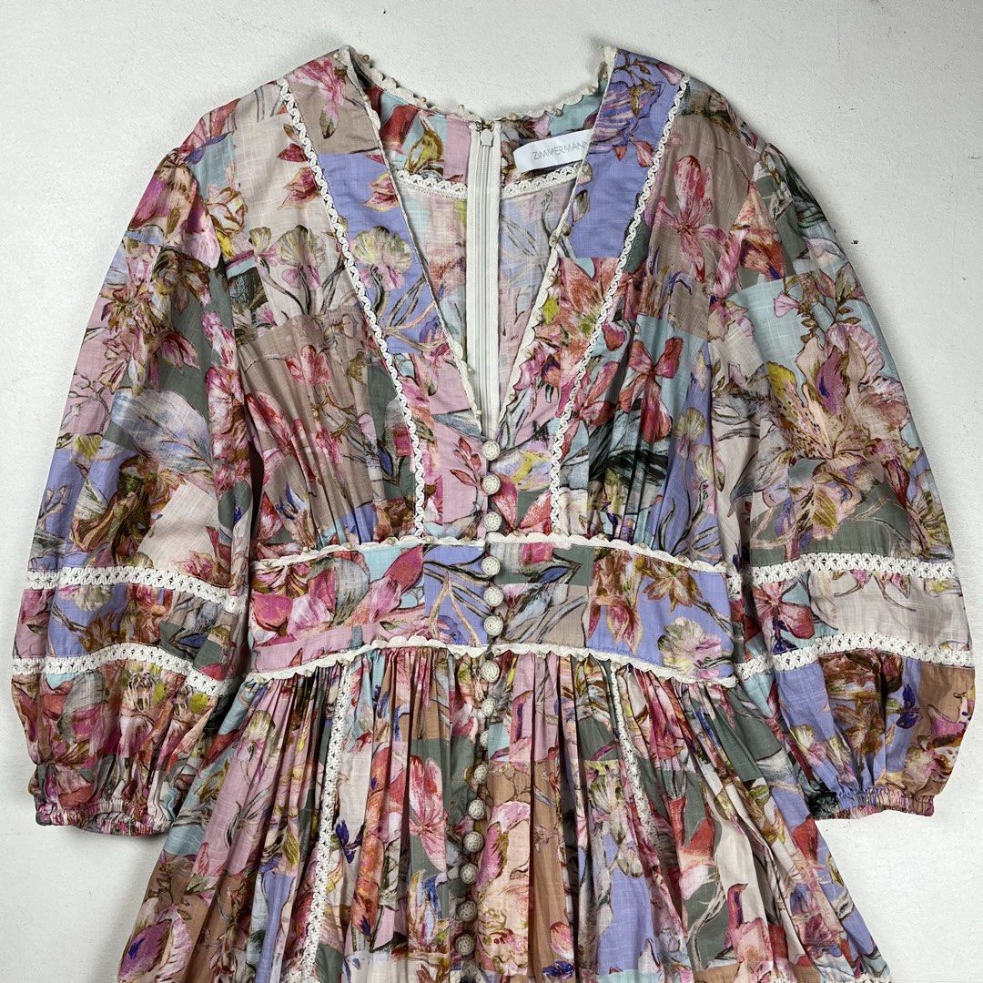 Zimmermann Multicolour Floral ‘Cira Lantern’ Mini Dress (Category: Luxury Apparel) located in Quezon City. Submitted by forgarments (Listing ID 1470852182, Image 3). Description: Zimmermann Multicolour Floral ‘Cira Lantern’ Mini Dress Excellent Condition Size: 1 Shoulder: 15.5 Inches Chest width: 16 Inches Waist: 13.8 Inches Sleeve: 18 Inches Length: 37 Inches Crafted from a mid-weight, non-stretch cotton weave fabric, this dress showcases a V ne