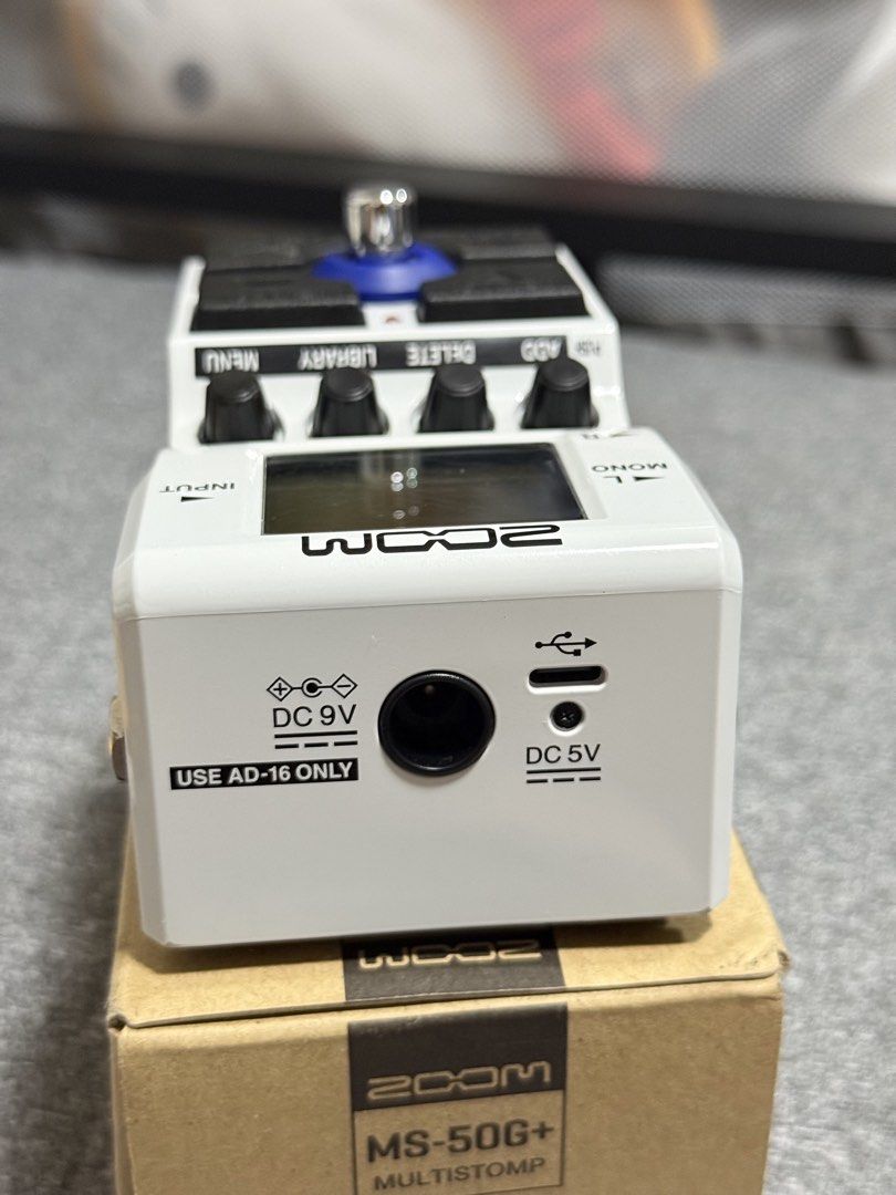 Zoom MS-50G+ MultiStomp Guitar Pedal (Category: Musical Instruments) located in Manila. Submitted by markiverso09561 (Listing ID 1470905661, Image 2). Description: - Zoom MS-50G+ Guitar Effects Pedal (White) - Condition: Fully functional, ready for your pedalboard - Extras: Original box and manuals included - Ready to Mount: Velcro strips already attached to the bottom panel - Power & Connectivity: USB-C port and 9V DC input.