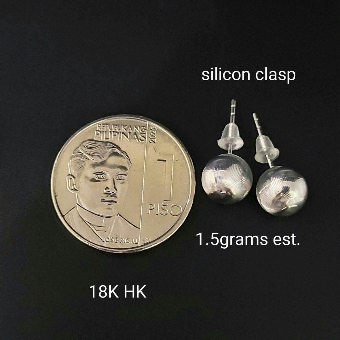 18k Hk gold ball earrings (Category: Earrings) located in Manila. Submitted by bhelgoldseller2ndaccount (Listing ID 1471051478, Image 3). Description: New!!✨New!!✨New!! Authentic 18k Hk Golds 💯pawnable/naisasanla 💯with high appraisal rate 💯good investment 💯Direct supplier price 👉OPEN for resellers 🌺please take time to evaluate their actual sizes and grams 👉Best panggift for all occasions ✅ Sold per grams not per piece Kya lowest price ✅Wit