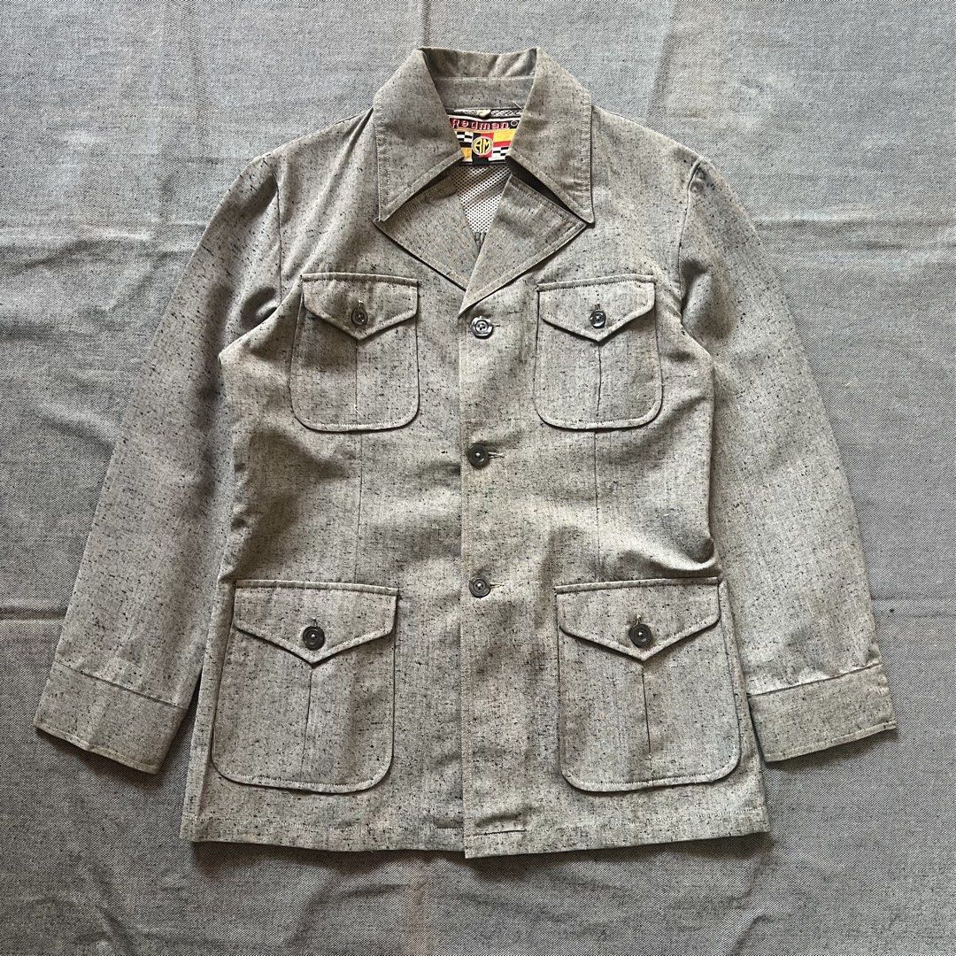 1970s Lightweight Safari Jacket by Redman (Category: Coats, Jackets and Outerwear) located in Manila. Submitted by minsanseller_madalasbuyer (Listing ID 1470976983, Image 1). Description: 1970s Lightweight Safari Jacket by Redman Chest - 19.5” Length - 28” Shoulder - 17” Sleeve - 23 - Not sure if this is a true vintage garment as I cannot find any reference. Labeled as 1970s due to the design resembling Safari Jackets back in the 70s, as well as 
