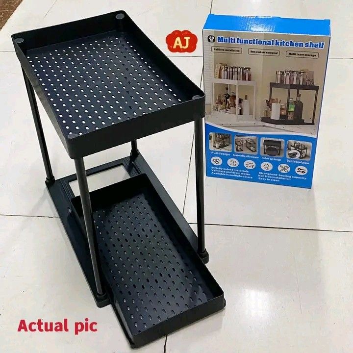 2 Tier Multifunctional kitchen shelf Sliding Drawer (Category: Announcements) located in Quezon City. Submitted by anghies_shop (Listing ID 1471094749, Image 1). Description: .