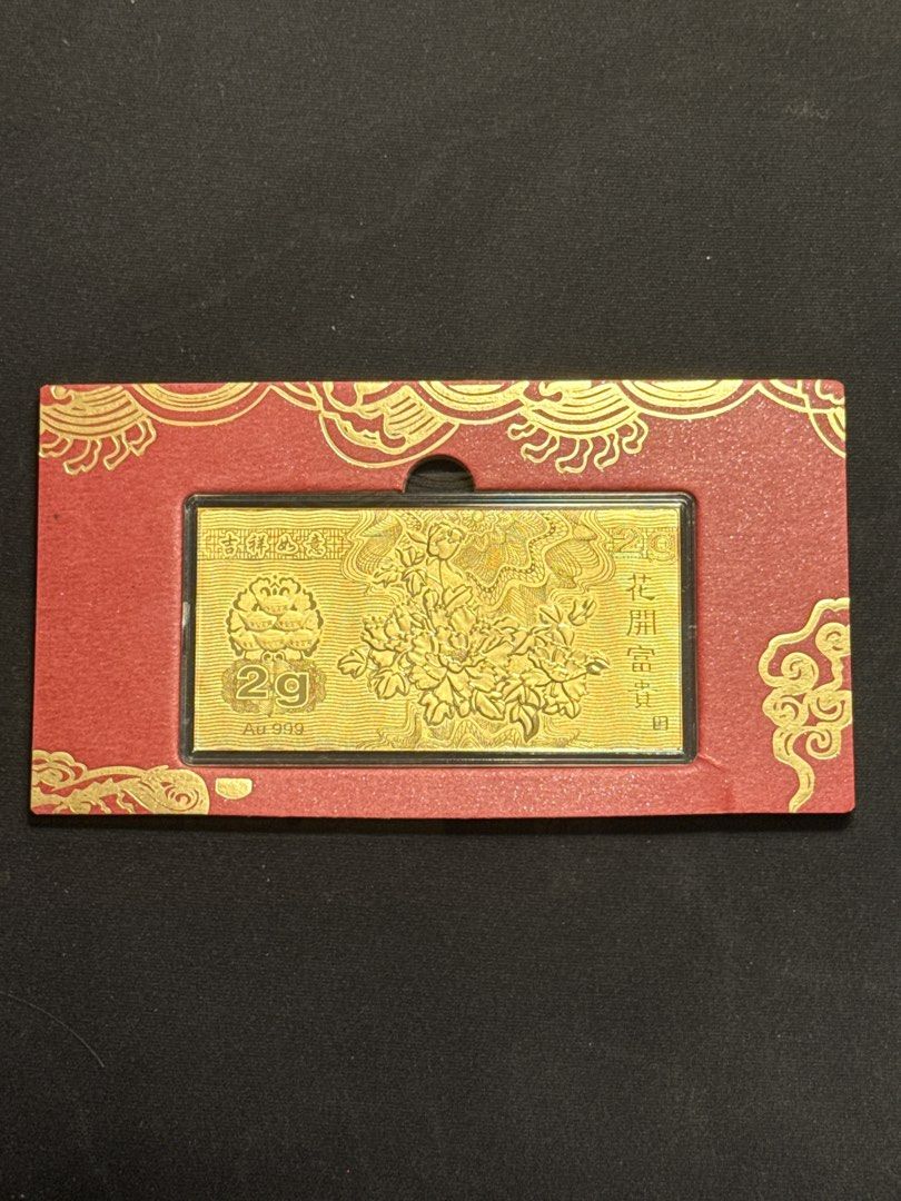 2g Au 999 Gold Bar Flower Motif Red Holder, Toys & Collectibles ...