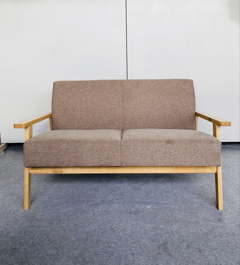 2-Seater Modern Sofa (Category: Sofas) located in Manila. Submitted by elliefurnies31 (Listing ID 1470940487, Image 2). Description: "JAPAN SURPLUS" MODERN 2-SEATER BROWN FABRIC SOFA SIZE: 48L" x 27W" x 18Sh" x 27.5H" inches (AS-IS ITEM) IN GOOD CONDITION.