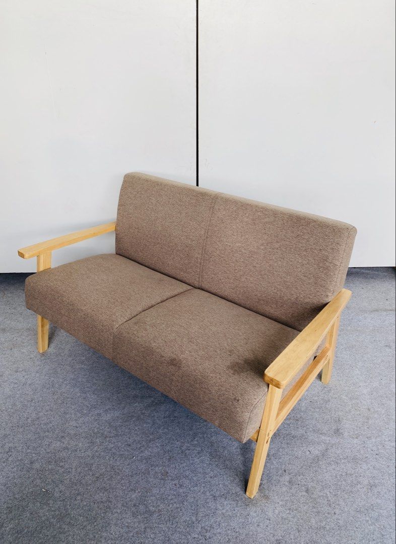 2-Seater Modern Sofa (Category: Sofas) located in Manila. Submitted by elliefurnies31 (Listing ID 1470940487, Image 3). Description: "JAPAN SURPLUS" MODERN 2-SEATER BROWN FABRIC SOFA SIZE: 48L" x 27W" x 18Sh" x 27.5H" inches (AS-IS ITEM) IN GOOD CONDITION.